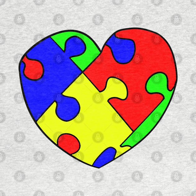 Bright Jigsaw Heart by VazMas Design